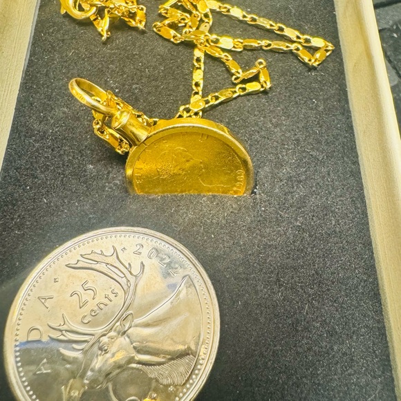 K24 Japan Solid Gold Coin Pendant 4.2g - Picture 5 of 13